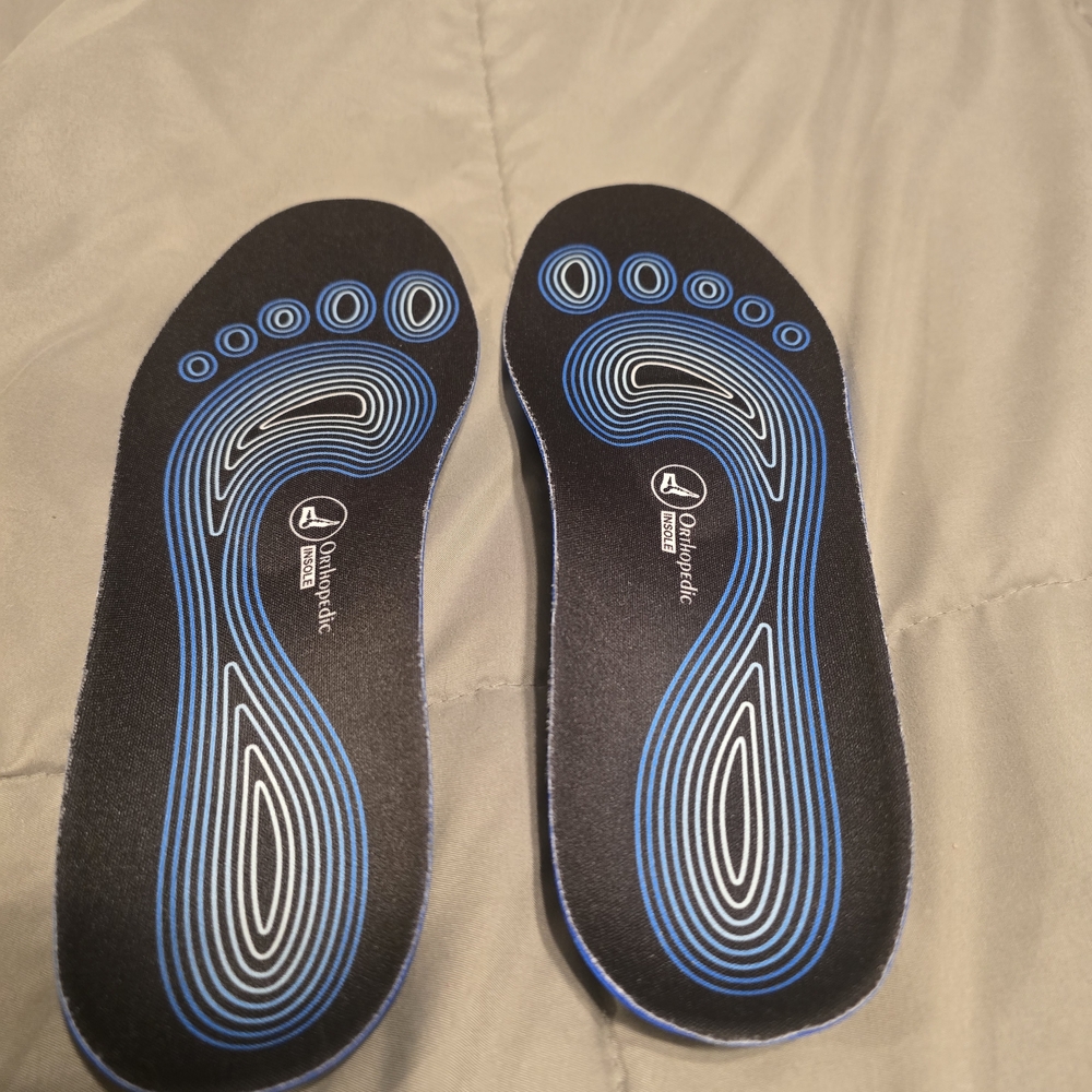 2 Pair Orthopedic Insoles with Blue Accents